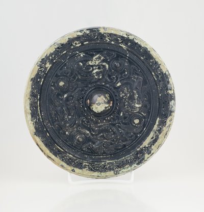 Miroir avec motif de dragon et tigre - School Chinese