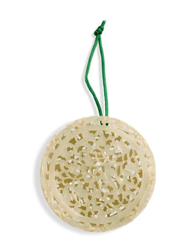Parfumier circulaire ajouré en deux parties (jade blanc) - School Chinese