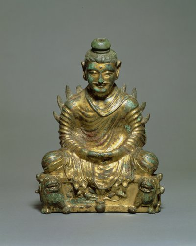 Bouddha assis avec des épaules flamboyantes, période des Six Dynasties chinoises, dynastie Wei du Nord, 3e-5e siècle - School Chinese