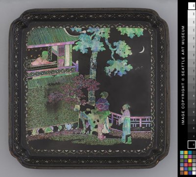 Petite assiette, fin du XVIIIe siècle (laque) - School Chinese