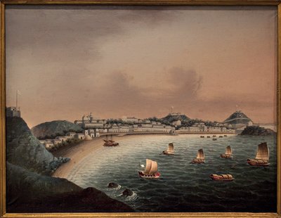 Règles strictes à Macao (Chine). Peinture par un artiste chinois, huile sur toile, début XVIIIe siècle. Musée de la Marine, Rotterdam (Pays-Bas) - School Chinese