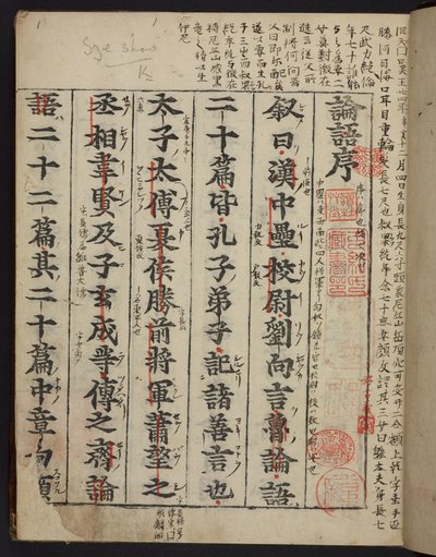 Page de titre de Rongo 論語 ou 