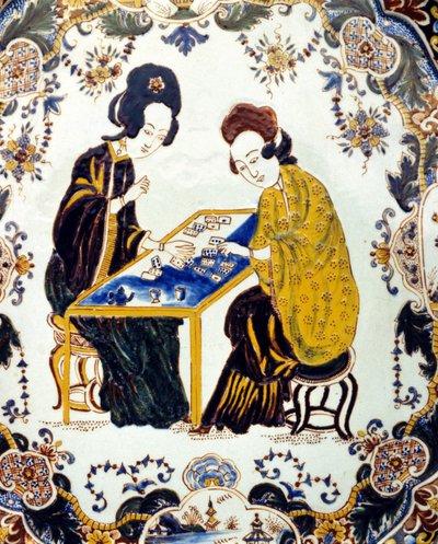 Deux femmes jouant aux dames. Chine 18e siècle. Céramique. Milan - School Chinese