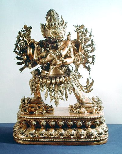 Vajrabhairava, aspect de Yamantaka, le gardien de la loi, Dynastie Qing - School Chinese