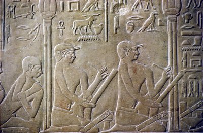 Égypte ancienne, Relief/sculpture, Tombe de Mererouka, Mastaba de Mererouka, 6e dynastie, Saqqara, Anciens du village forcés d
