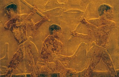 Égypte ancienne, sculpture murale, Mastaba/Tombe de Ti, Saqqara, 5e dynastie, Construction navale - School Egyptian