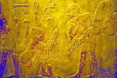 Égypte ancienne, peinture murale, Mastaba/Tombe de Ti, Saqqarah, 5e dynastie, Échange de marchandises au marché - School Egyptian