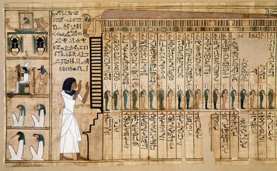 Antiquités égyptiennes : fragment du Livre des Morts, papyrus de Nebqed. Détail représentant l