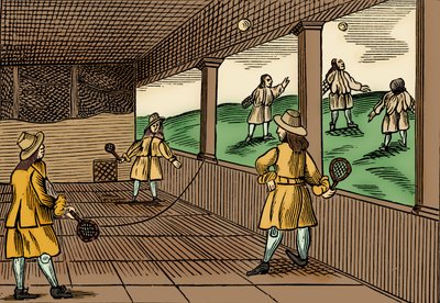 Une partie de tennis, tirée de "Orbis Pictus" de John Amos - School English