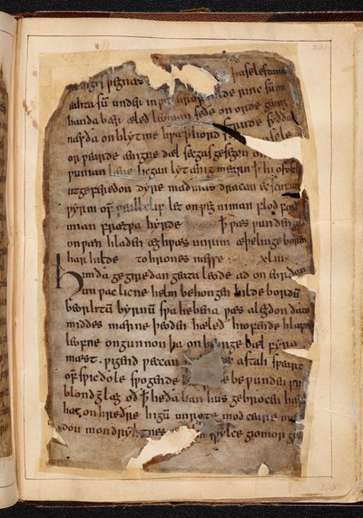 Une page de Beowulf des folios parfois appelés 
