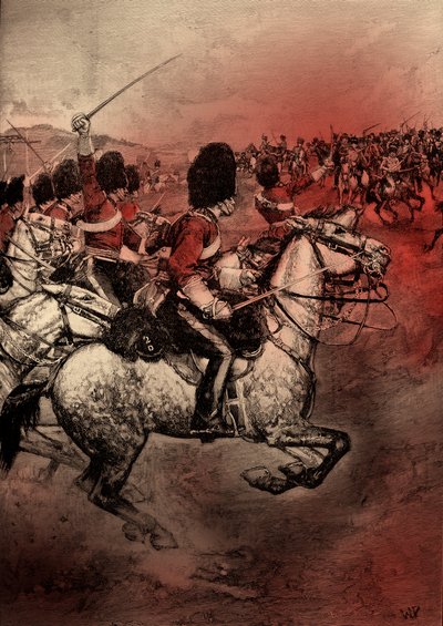 Charge de la brigade lourde, guerre de Crimée, extrait de "Cassell