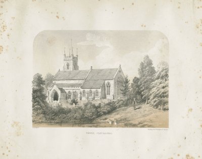Église de Colwich : lithographie teintée - School English