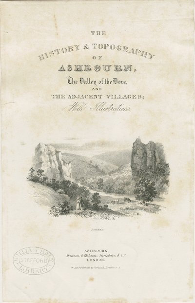 Dovedale - paysage (lithographie) - School English