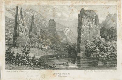 Dovedale - paysage (lithographie) - School English