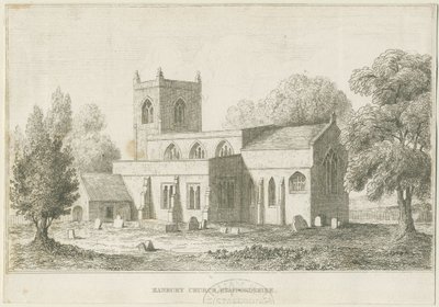 Église de Hanbury : eau-forte, nd [c 1800] (impression) - School English