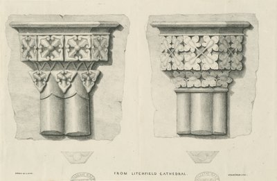 Intérieur de la cathédrale de Lichfield - Feuillage sculpté - School English