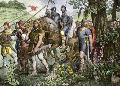 Hommes du Kent partant au combat pour défendre l