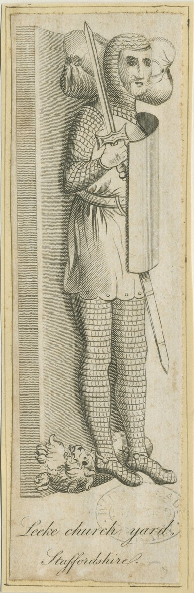 Cimetière de Leek - Chevalier : gravure, nd [?18e siècle] (impression) - School English
