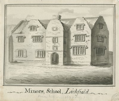 Lichfield - École des mineurs: dessin au lavis sépia, nd [?18e siècle] - School English
