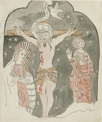Lichfield - Représentation de la Crucifixion (Greyfriars) : aquarelle, nd [?fin XVIIIe siècle] - School English