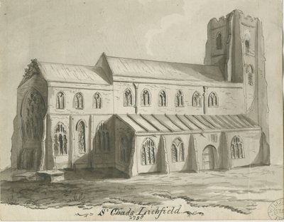 Lichfield - Église Saint-Chad : dessin sépia - School English