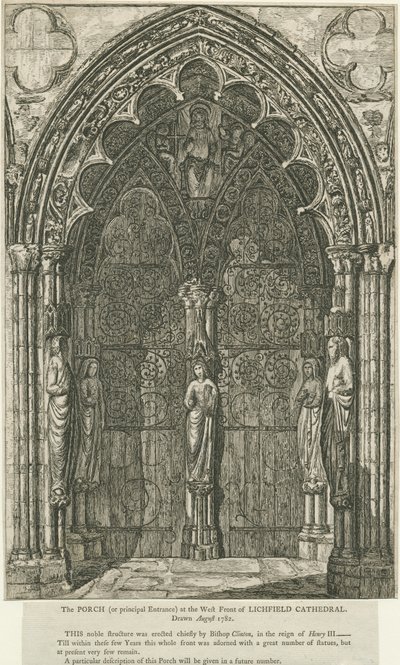 Cathédrale de Lichfield - Porte ouest (eau-forte) - School English