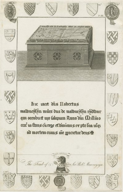 Mavesyn Ridware - Tombe de Sir Robert Mavesyn (gravure) - School English