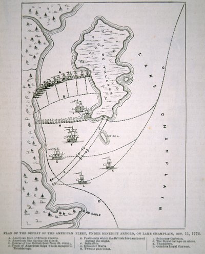 Plan de la défaite de la flotte américaine sur le lac Champlain - School English