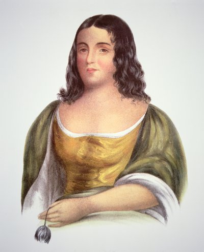 Pocahontas (c.1595-1617) (lithographie en couleur) - School English