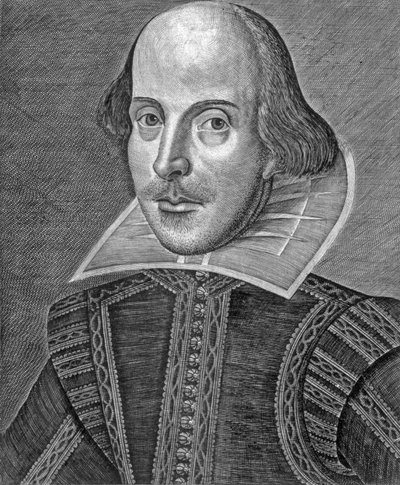 Portrait de William Shakespeare, gravé par Martin Droeshout - School English