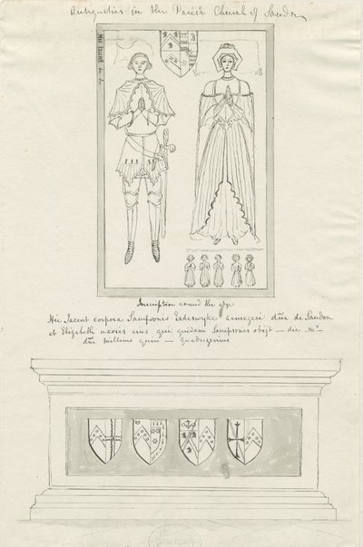 Église de Sandon - Tombe de Sampson Erdeswicke et Elizabeth Grey - School English