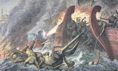 Navires détruits par le feu grégeois - School English