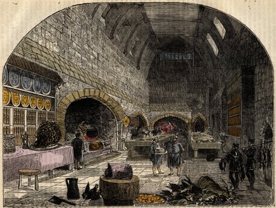 La cuisine du 16ème siècle de la reine Élisabeth I - gravure tirée de « Histoire d