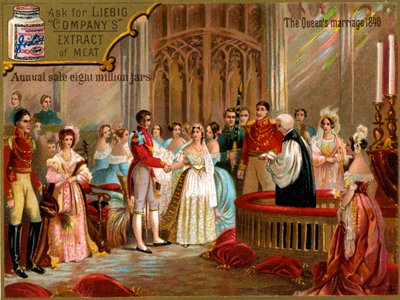 Le mariage de la reine Victoria avec le prince Albert en 1840, carte Liebig (impression) - School English