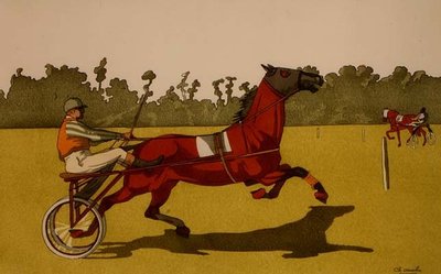 Poney trotteur tirant un chariot de course - School English