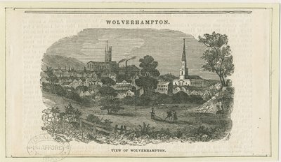 Wolverhampton - Vue lointaine [depuis la route de Penn] : gravure sur bois, nd [19e siècle] - School English