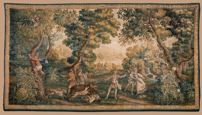 Scène de chasse, origine Oudenaarde (tapisserie) - School Flemish