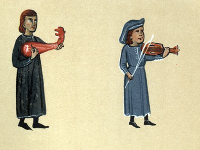 Un troubadour du Moyen Âge, illustration de 