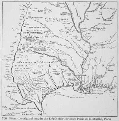 Amérique coloniale : Carte de la Louisiane, Nouvelle-France - School French
