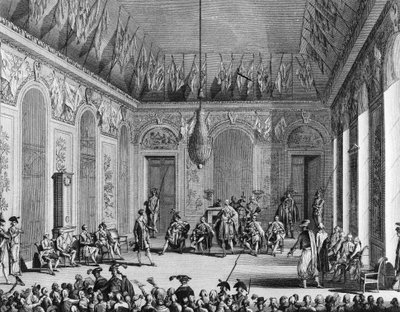 Révolution française : Audience du Directoire exécutif, Régime politique chargé du pouvoir exécutif, 30 Brumaire An IV (21 novembre 1795). Paris, Bibliothèque de l