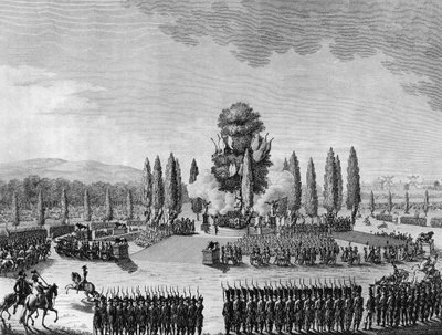 Révolution française : Fête républicaine des victoires au Champ de Mars à Paris le 10 prairial An IV (29 mai) - School French