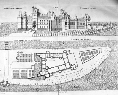Carte du Château de Creil en Picardie - School French