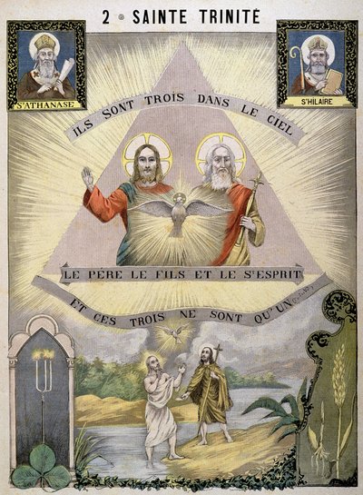 Il y en a trois dans le ciel : le Père, le Fils et le Saint-Esprit, et ces trois ne font qu