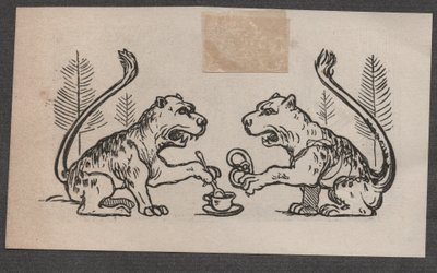 Deux lions boivent du thé - School German