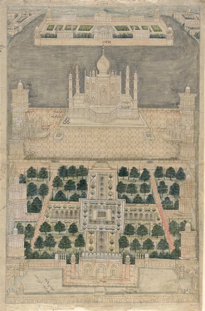 Vue aérienne du Taj Mahal à Agra - School Indian