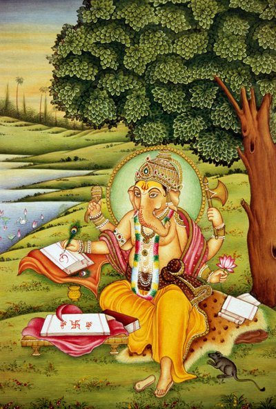 Miniature de Ganesh sur papier - School Indian