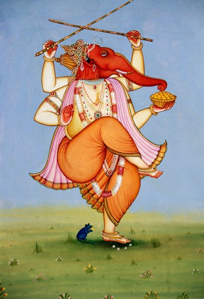 Miniature de Ganesh sur papier - School Indian