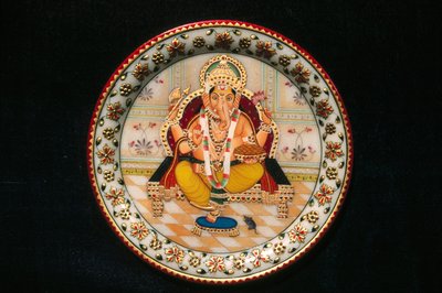 Peinture miniature de Lord Ganesh Ganpati sur papier - School Indian