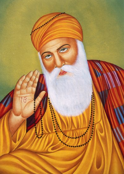 Peinture Miniature de Guru Nanak sur Papier - School Indian