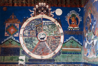 Mandala, monastère lamaïste de Shankar, Leh, Ladakh, Jammu-et-Cachemire, Inde - School Indian